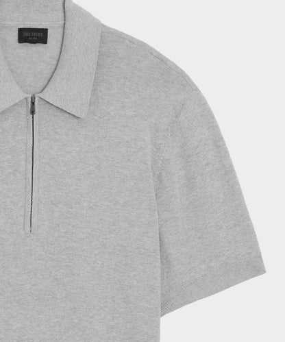 Todd Snyder Kent Quarter-Zip Sweater Polo in Heather Grey Heather Grey