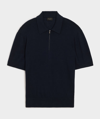 Todd Snyder Kent Quarter-Zip Sweater Polo in Navy Navy