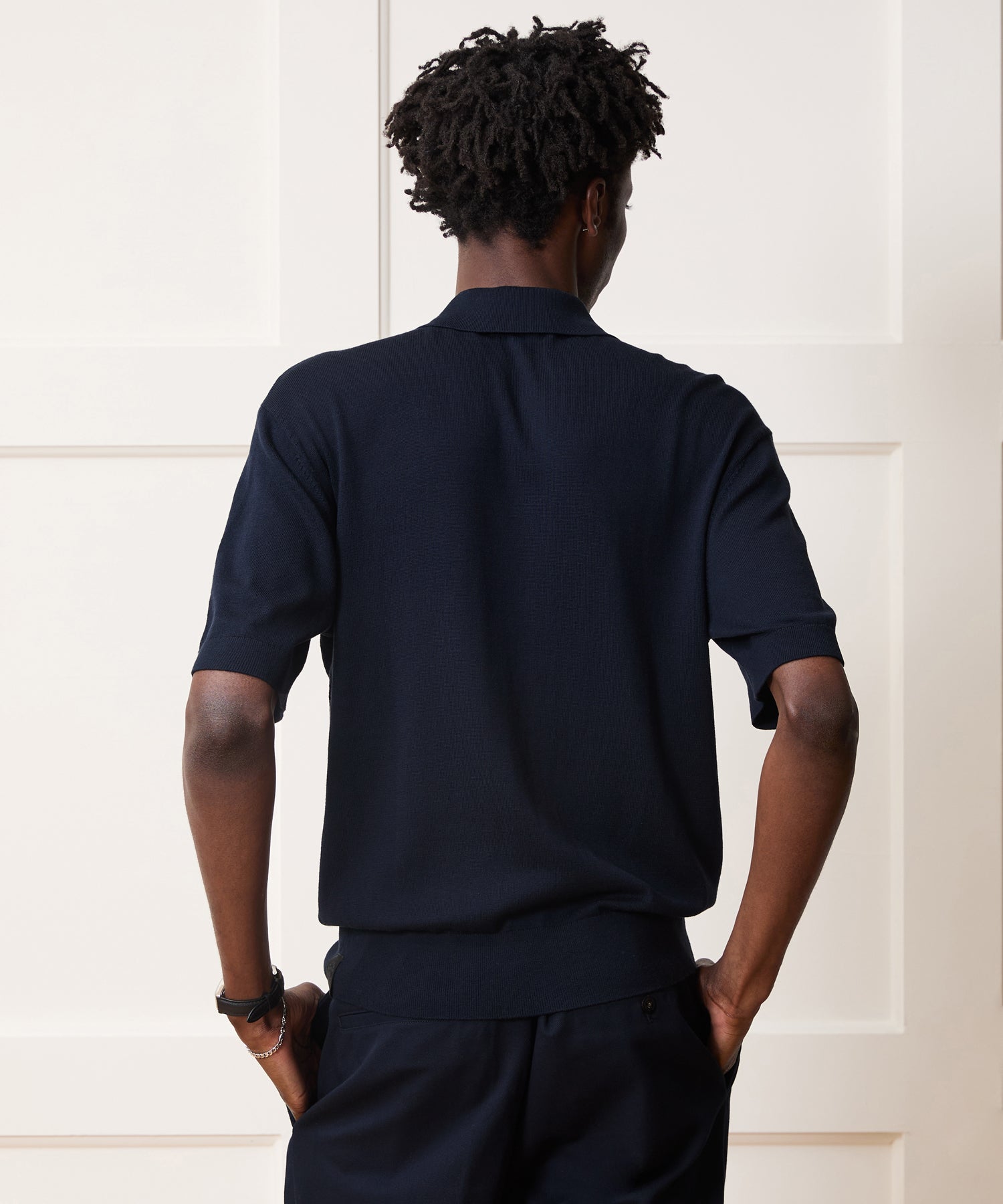 Todd Snyder Kent Quarter-Zip Sweater Polo in Navy Navy