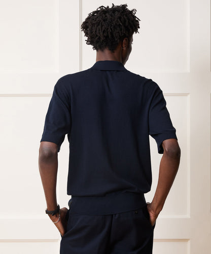 Todd Snyder Kent Quarter-Zip Sweater Polo in Navy Navy