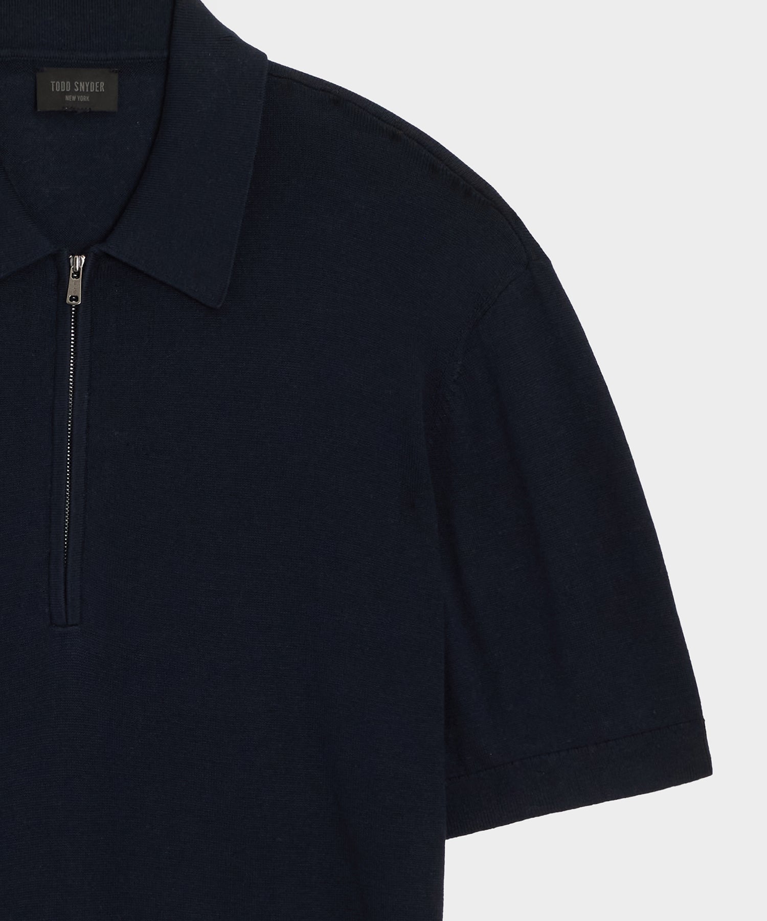 Todd Snyder Kent Quarter-Zip Sweater Polo in Navy Navy