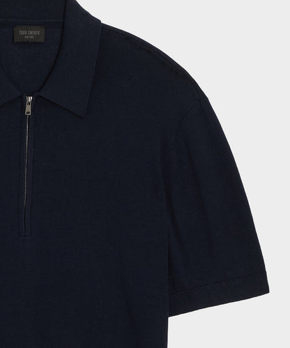 Todd Snyder Kent Quarter-Zip Sweater Polo in Navy Navy
