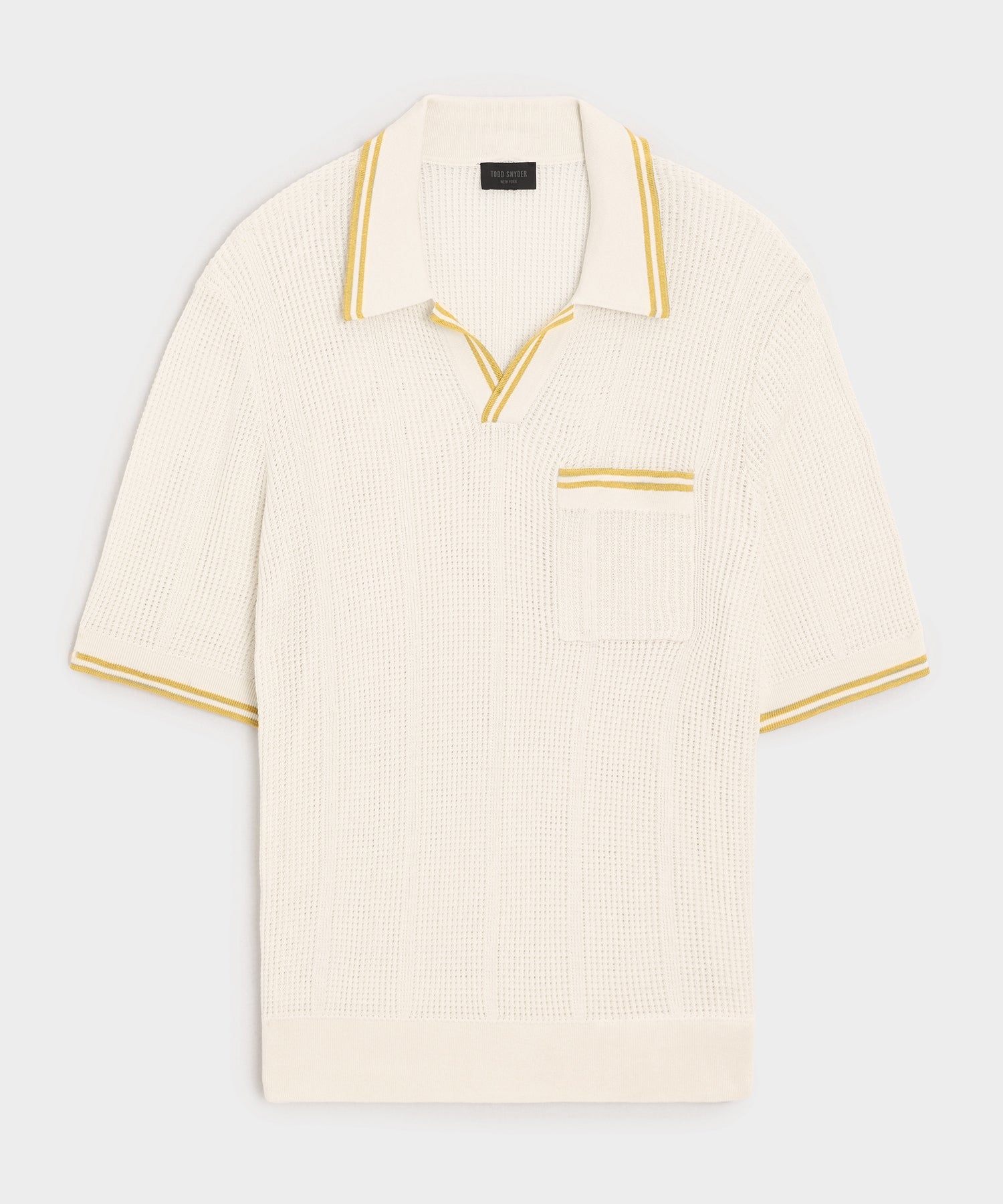 Todd Snyder Harbor Montauk Sweater Polo in Bisque Bisque