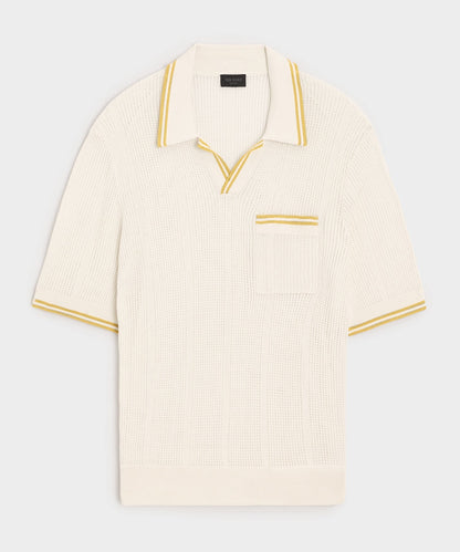 Todd Snyder Harbor Montauk Sweater Polo in Bisque Bisque