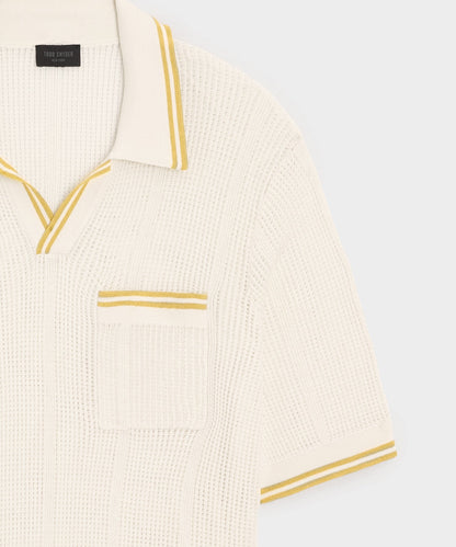 Todd Snyder Harbor Montauk Sweater Polo in Bisque Bisque
