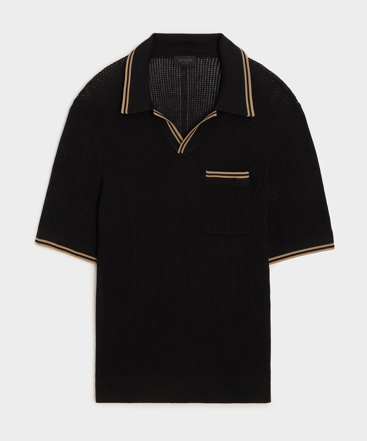 Todd Snyder Harbor Montauk Sweater Polo in Black Black