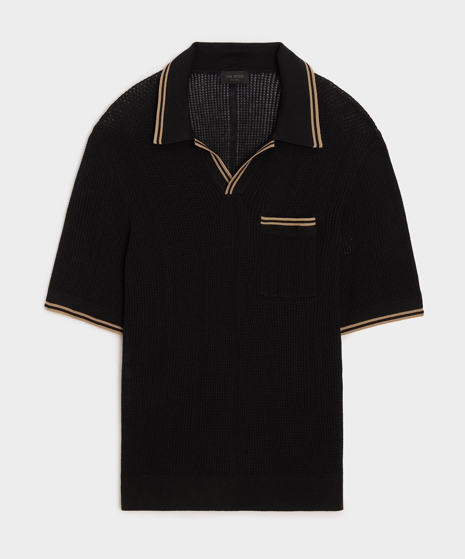 Todd Snyder Harbor Montauk Sweater Polo in Black Black