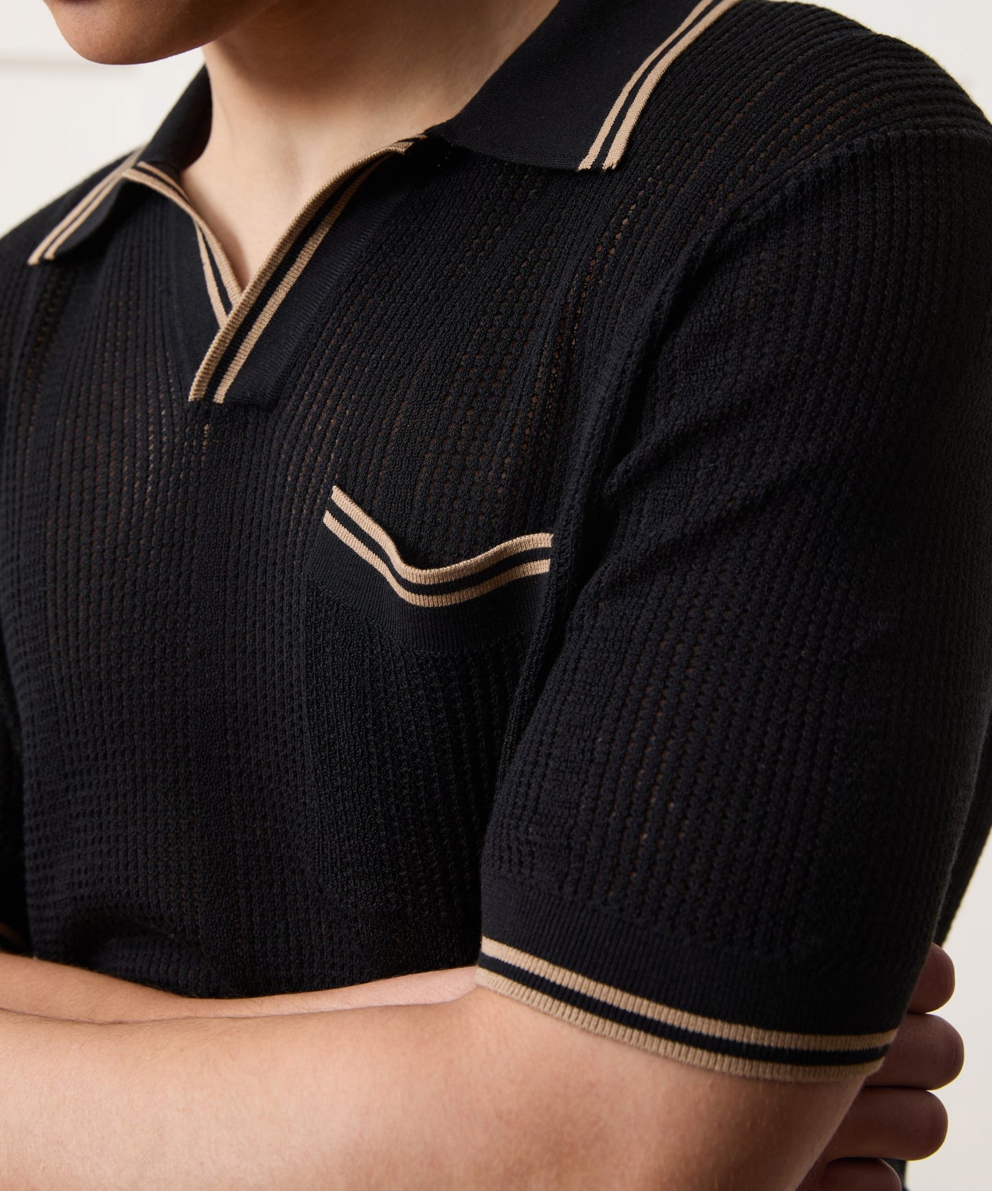 Todd Snyder Harbor Montauk Sweater Polo in Black Black