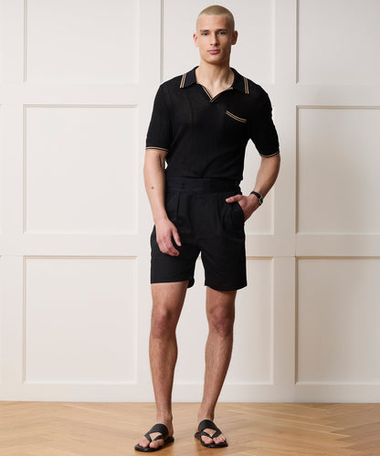 Todd Snyder Harbor Montauk Sweater Polo in Black Black