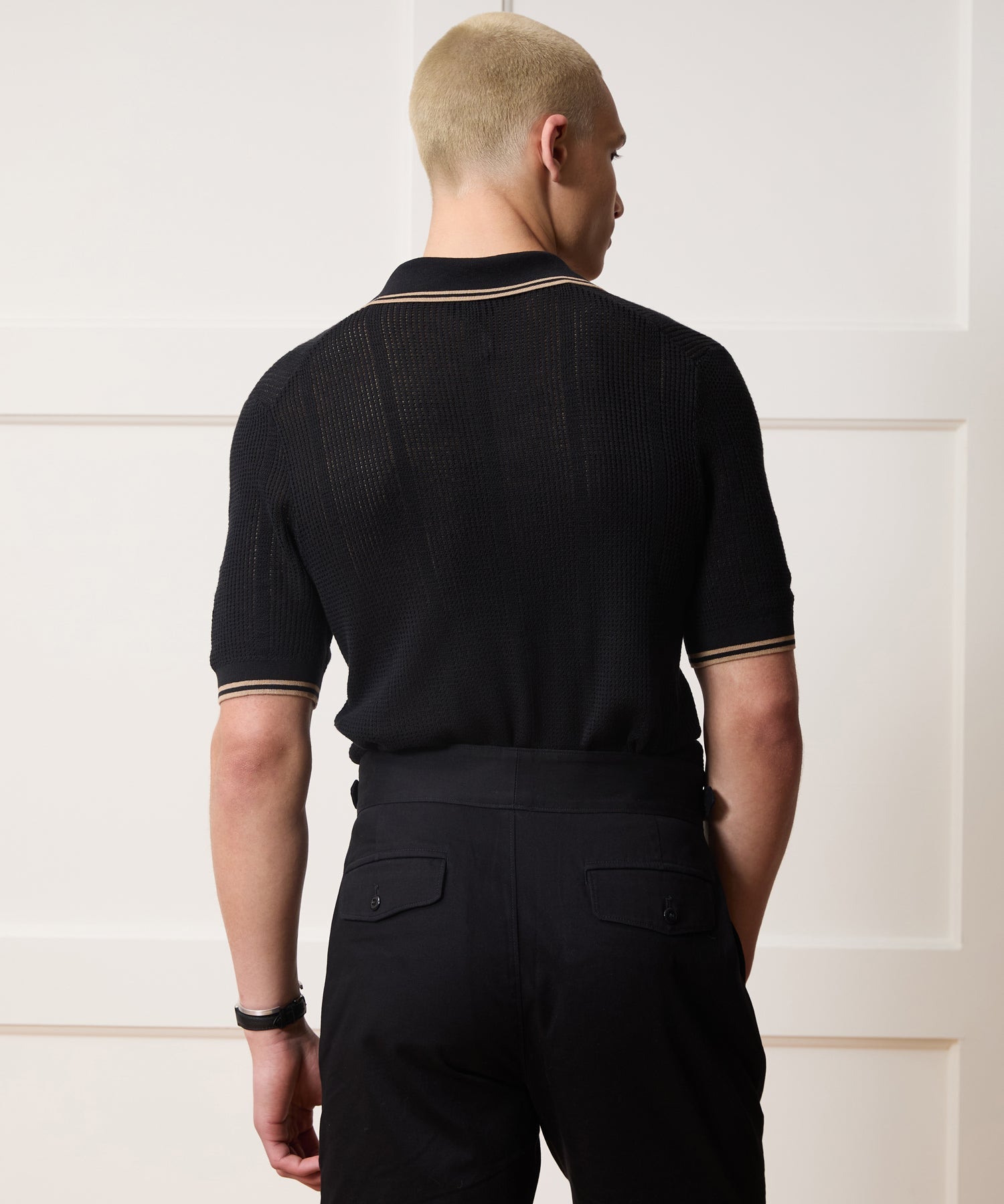 Todd Snyder Harbor Montauk Sweater Polo in Black Black