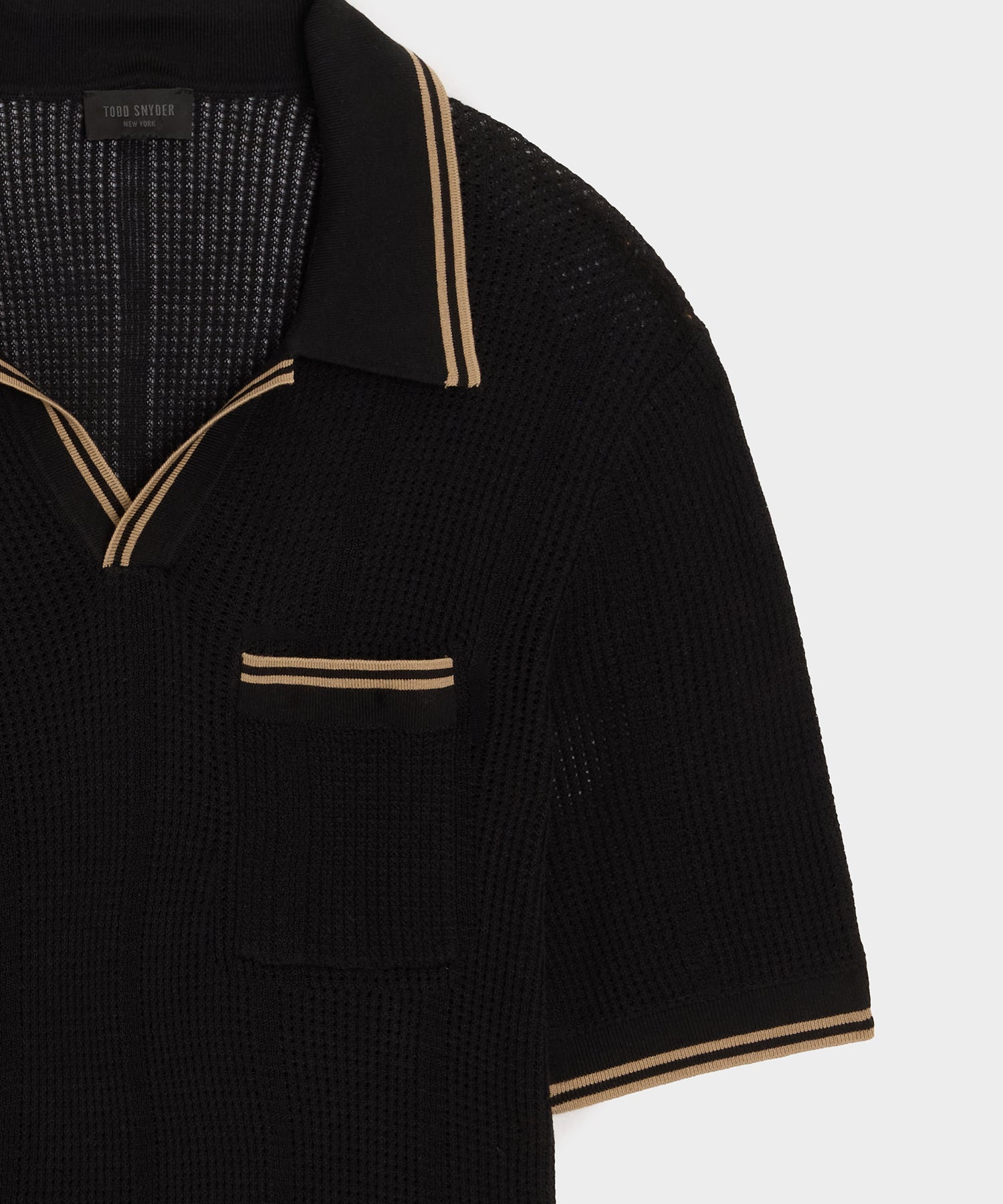 Todd Snyder Harbor Montauk Sweater Polo in Black Black