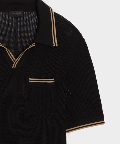 Todd Snyder Harbor Montauk Sweater Polo in Black Black