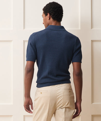 Todd Snyder Tide Montauk Sweater Polo in Classic Navy Classic Navy