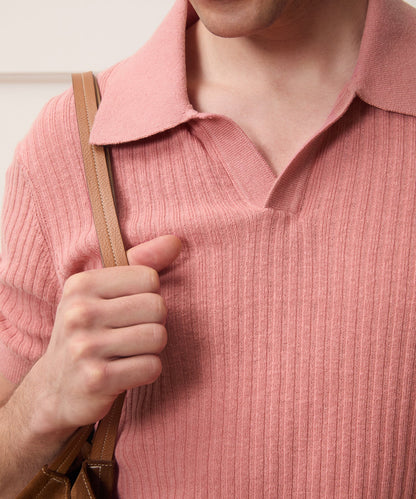 Todd Snyder Tide Montauk Sweater Polo in Ashen Blush Ashen Blush