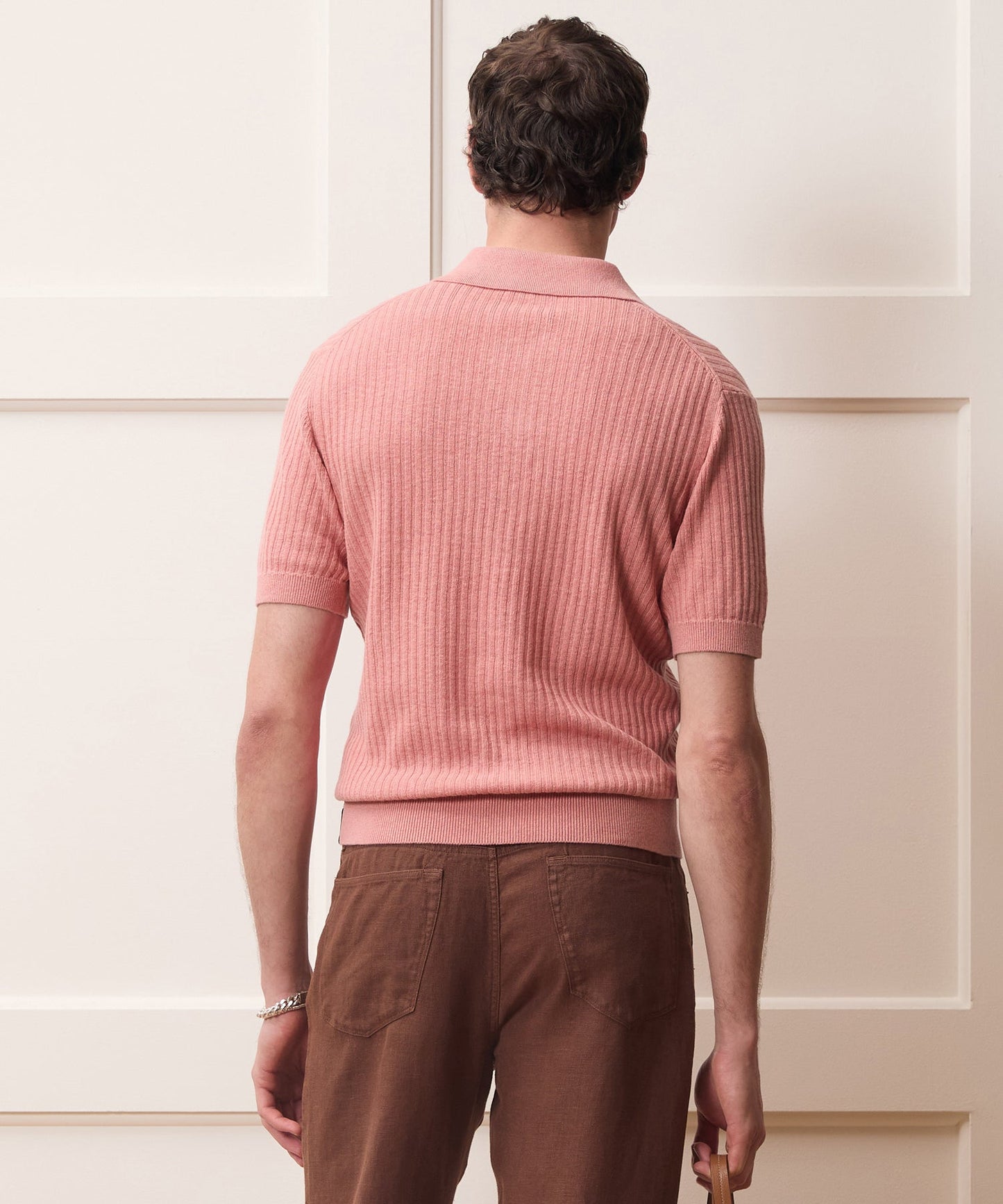 Todd Snyder Tide Montauk Sweater Polo in Ashen Blush Ashen Blush