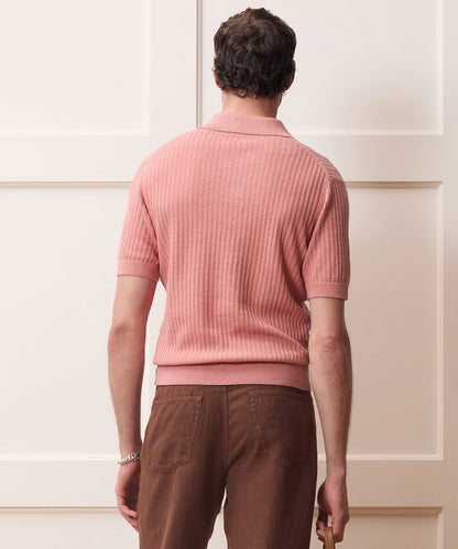Todd Snyder Tide Montauk Sweater Polo in Ashen Blush Ashen Blush