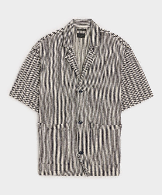 Todd Snyder Cabana Shirt in Navy Stripe Stripe Navy Stripe