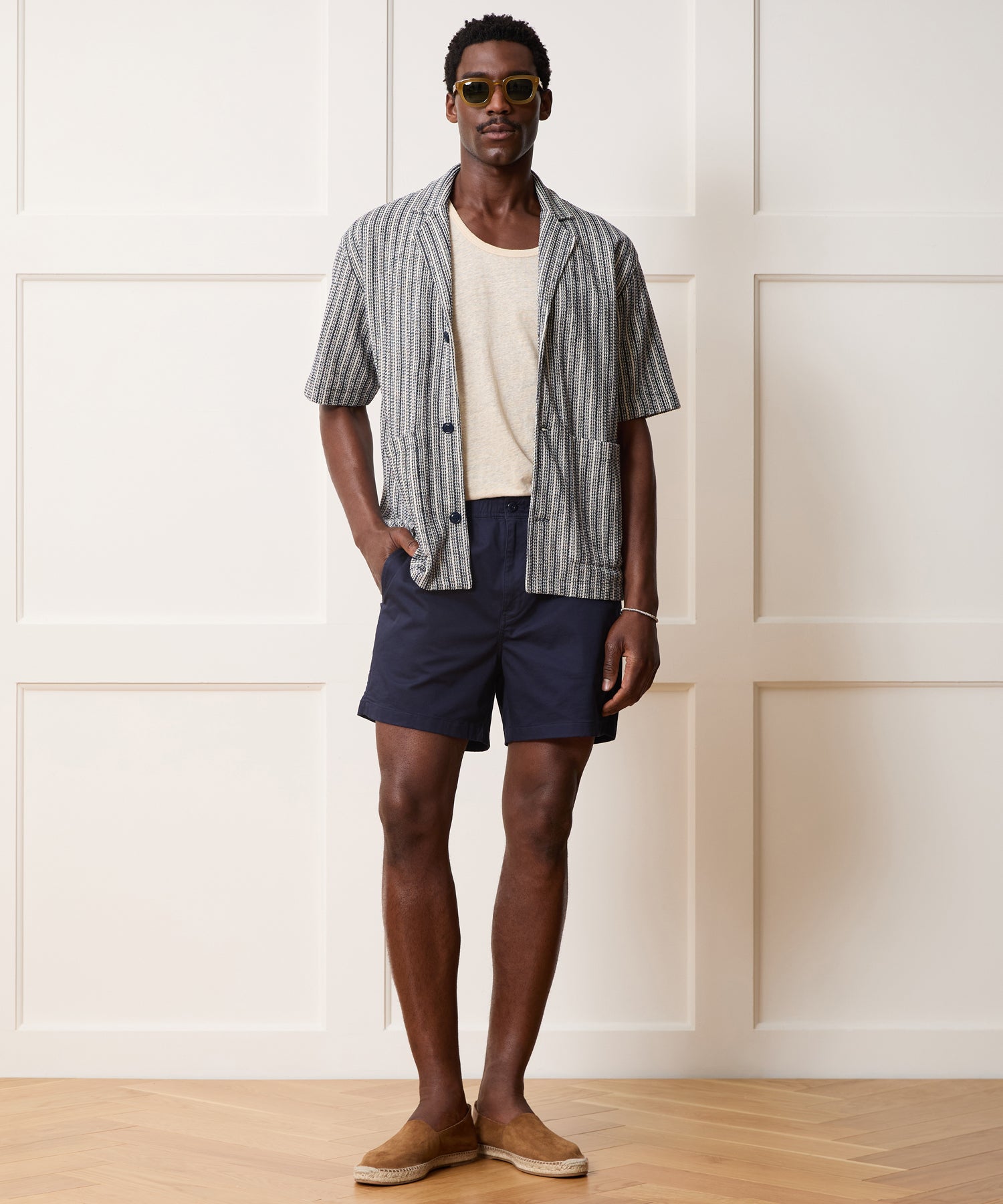 Todd Snyder Cabana Shirt in Navy Stripe Stripe Navy Stripe