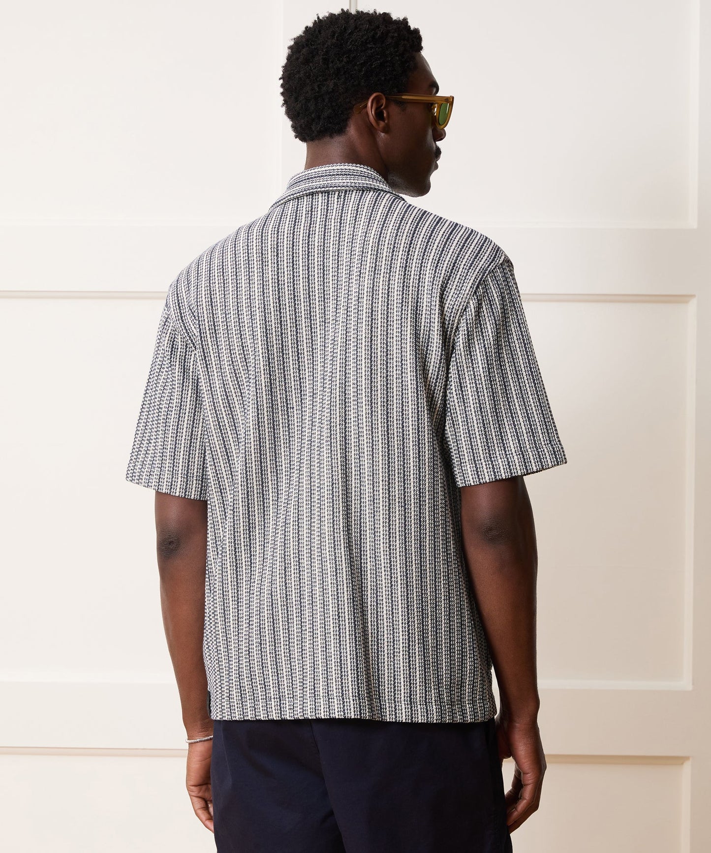 Todd Snyder Cabana Shirt in Navy Stripe Stripe Navy Stripe