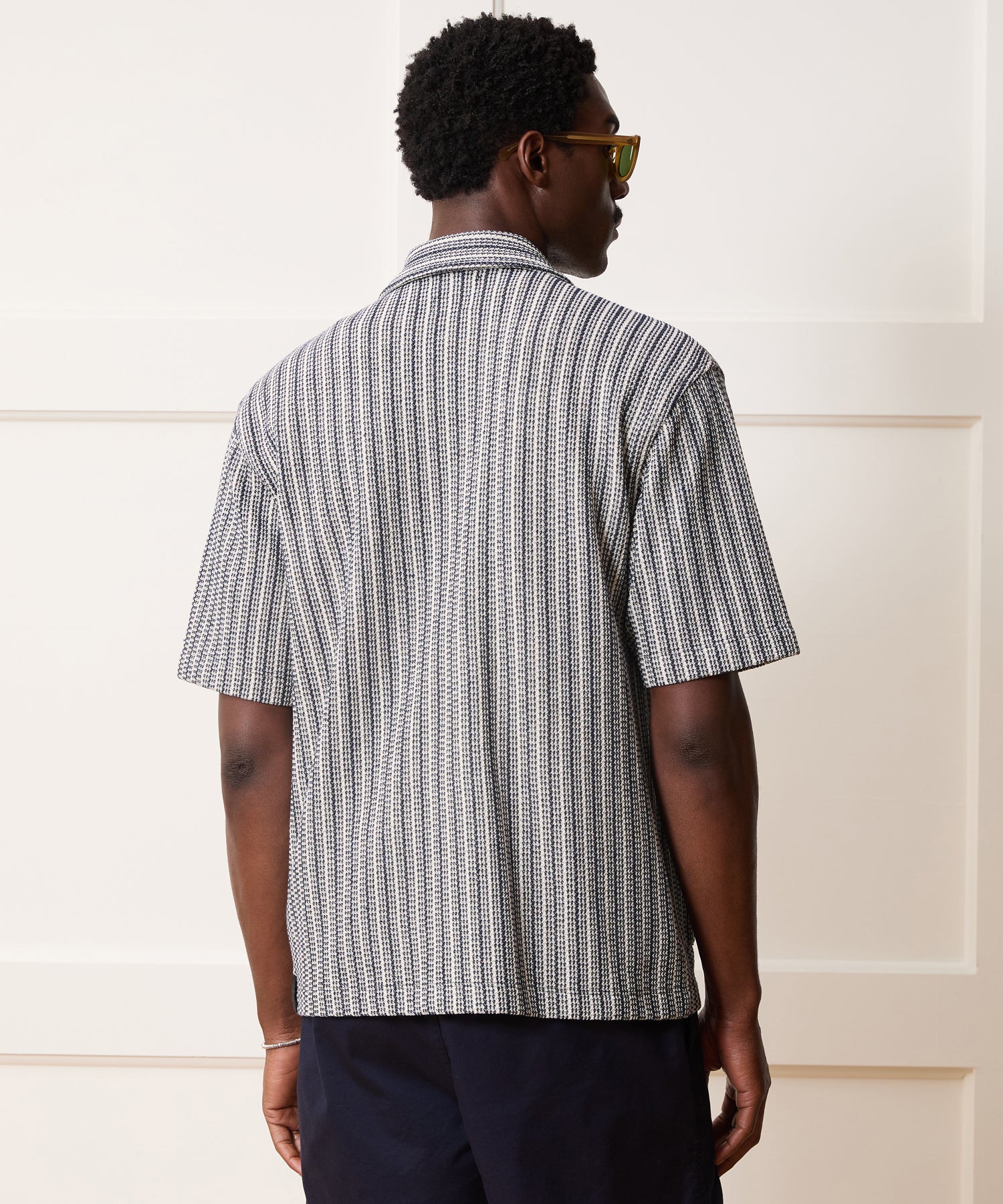 Todd Snyder Cabana Shirt in Navy Stripe Stripe Navy Stripe