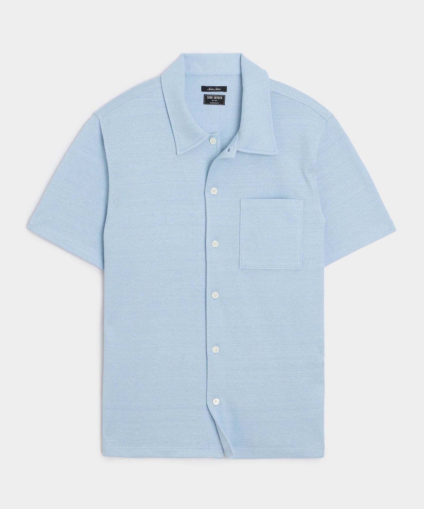 Todd Snyder Italian Linen-Cotton Knit Shirt in Morning Tide Morning Tide