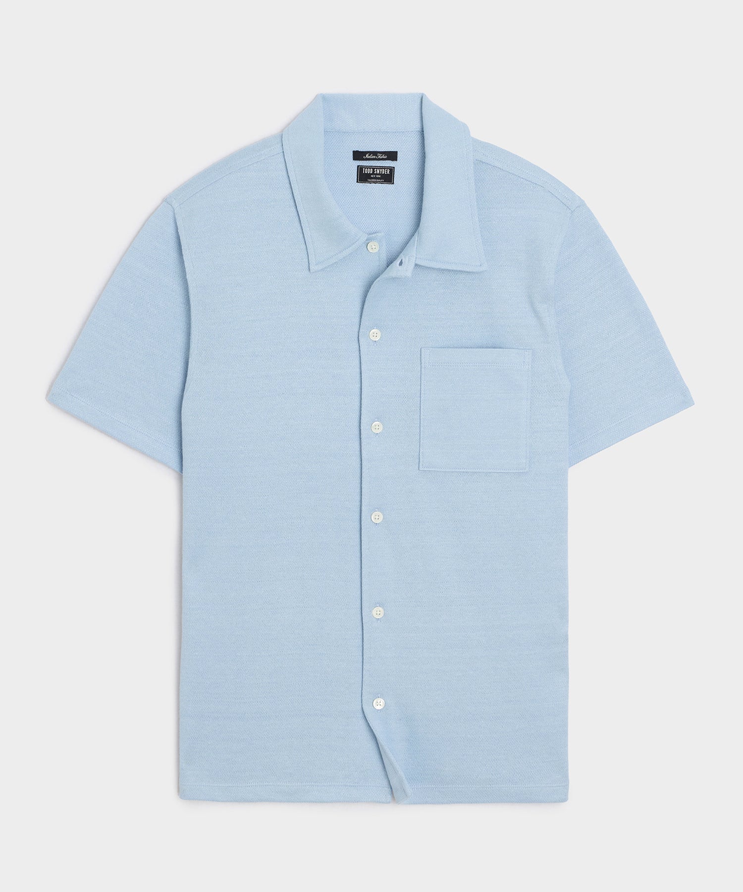 Todd Snyder Italian Linen-Cotton Knit Shirt in Morning Tide Morning Tide