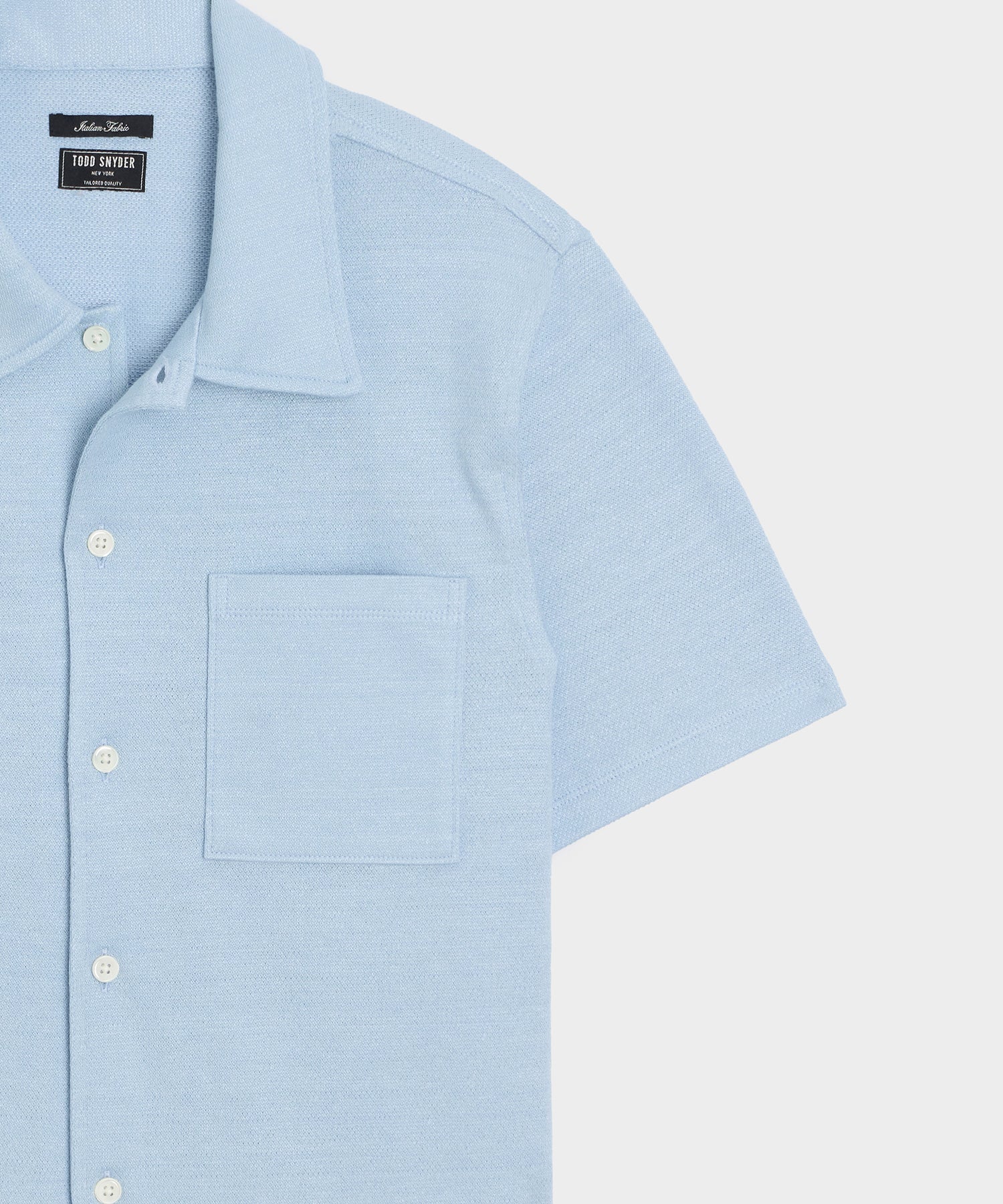 Todd Snyder Italian Linen-Cotton Knit Shirt in Morning Tide Morning Tide