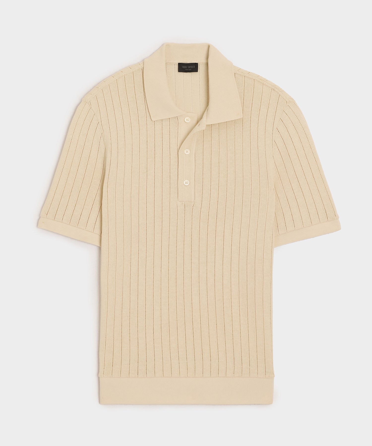 Todd Snyder Hemingway Polo in Chalk Mark Chalk Mark