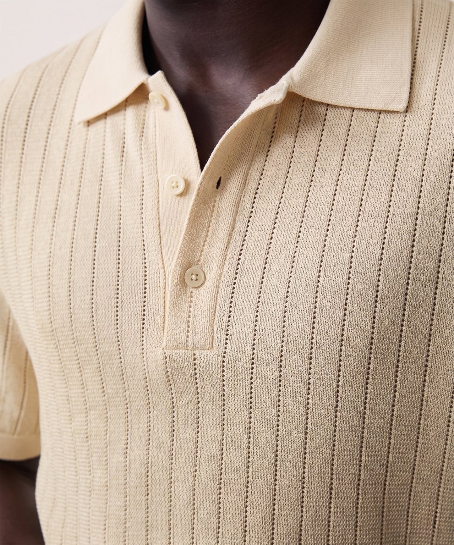Todd Snyder Hemingway Polo in Chalk Mark Chalk Mark