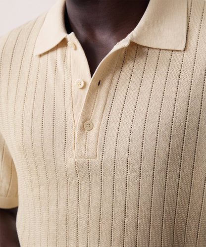 Todd Snyder Hemingway Polo in Chalk Mark Chalk Mark