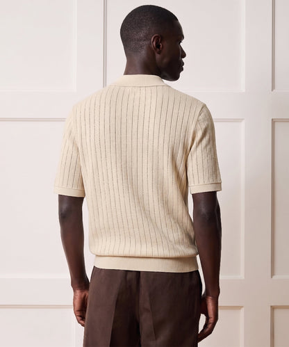 Todd Snyder Hemingway Polo in Chalk Mark Chalk Mark