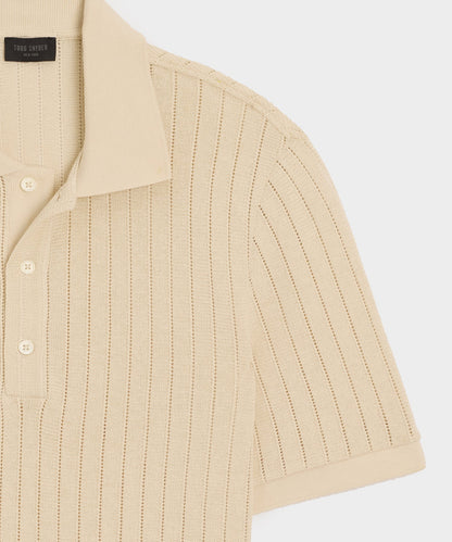 Todd Snyder Hemingway Polo in Chalk Mark Chalk Mark