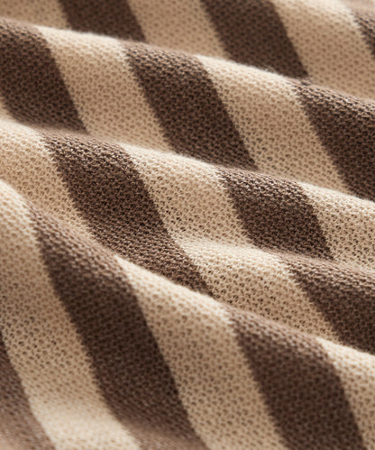 Todd Snyder Linen-Cotton Knit Shirt in Tan Stripe Tan
