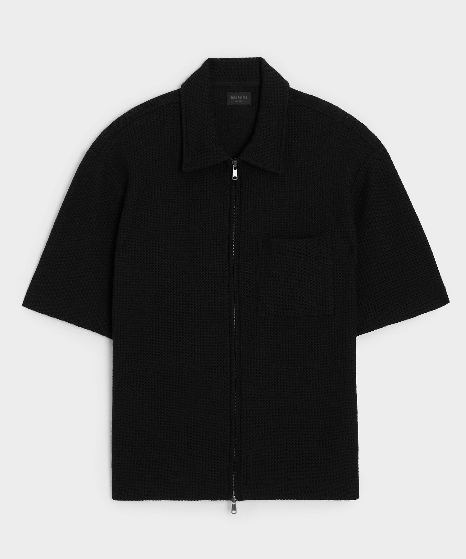 Todd Snyder Reef Zip-Up Polo in Black Black
