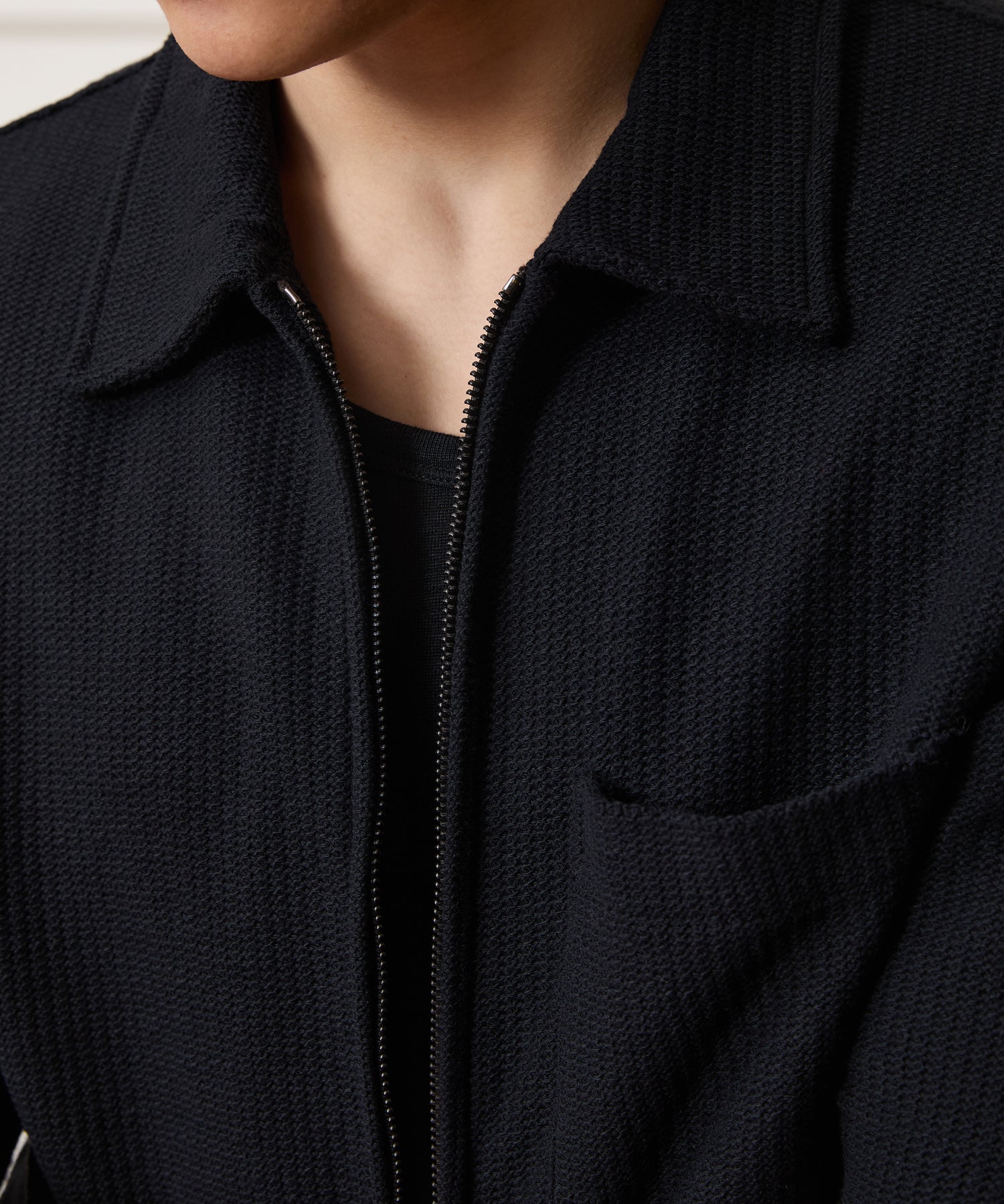 Todd Snyder Reef Zip-Up Polo in Black Black