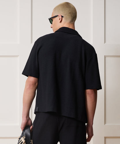 Todd Snyder Reef Zip-Up Polo in Black Black