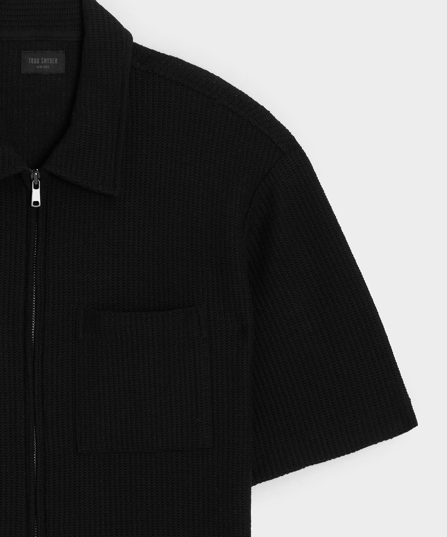 Todd Snyder Reef Zip-Up Polo in Black Black
