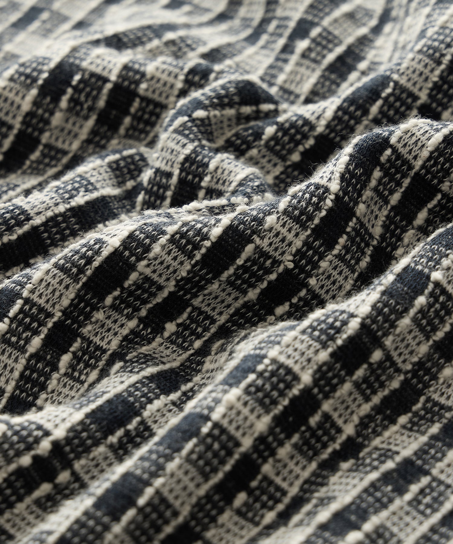 Todd Snyder Portuguese Bouclé Polo in Navy Pattern Blacktop