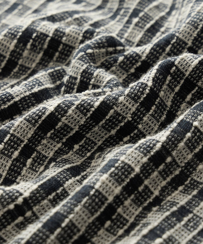 Todd Snyder Portuguese Bouclé Polo in Navy Pattern Blacktop