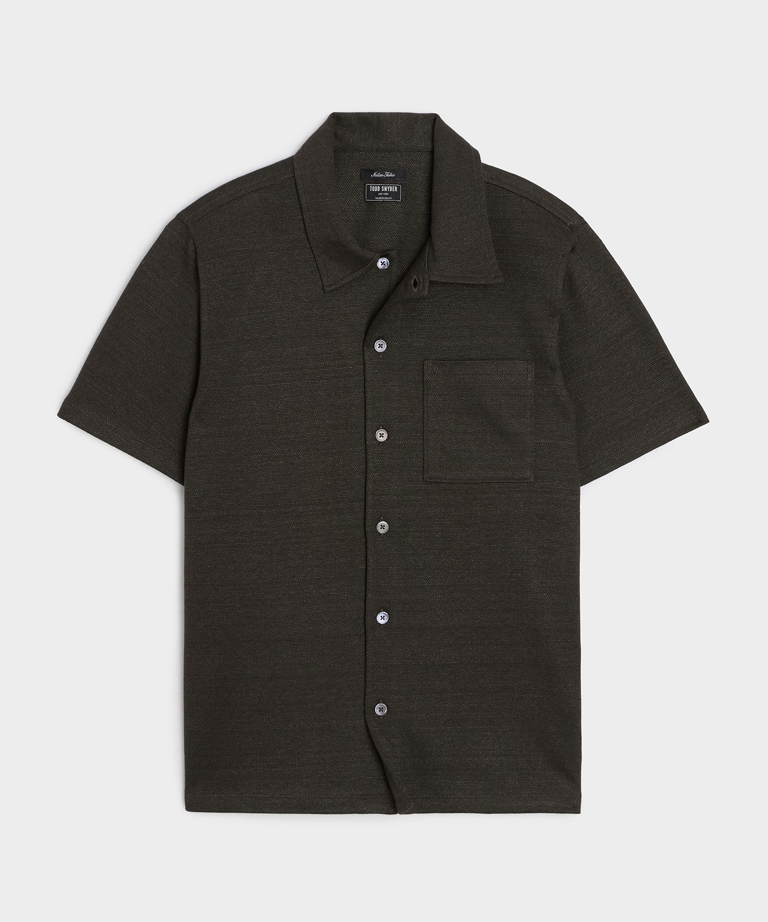 Todd Snyder Italian Linen-Cotton Knit Shirt in Espresso Bean Espresso Bean