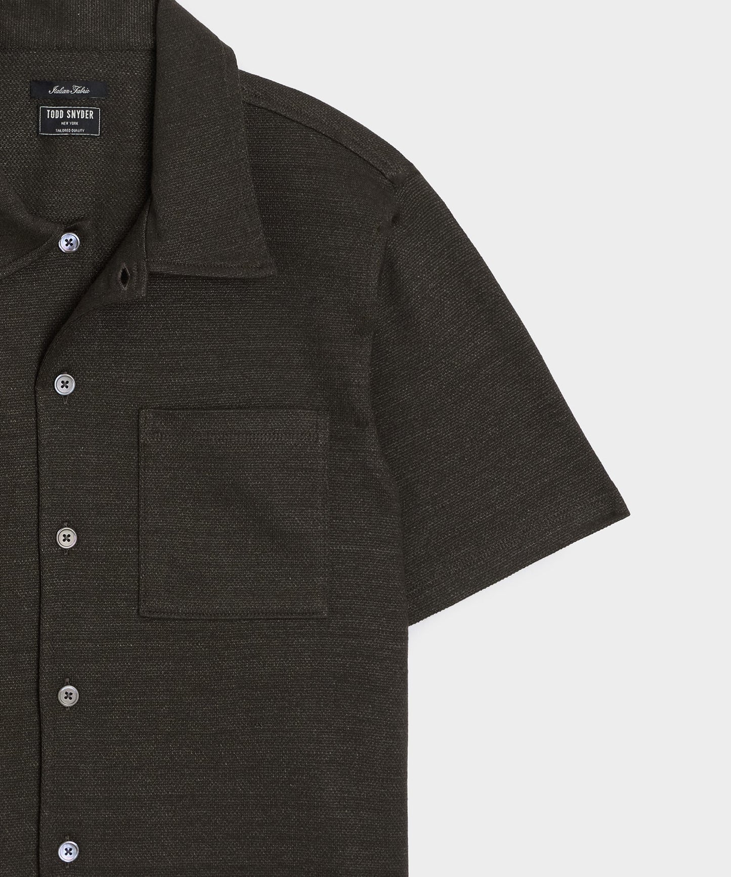 Todd Snyder Italian Linen-Cotton Knit Shirt in Espresso Bean Espresso Bean