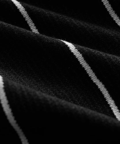 Todd Snyder Linen-Cotton Knit Shirt in Black Stripe Black