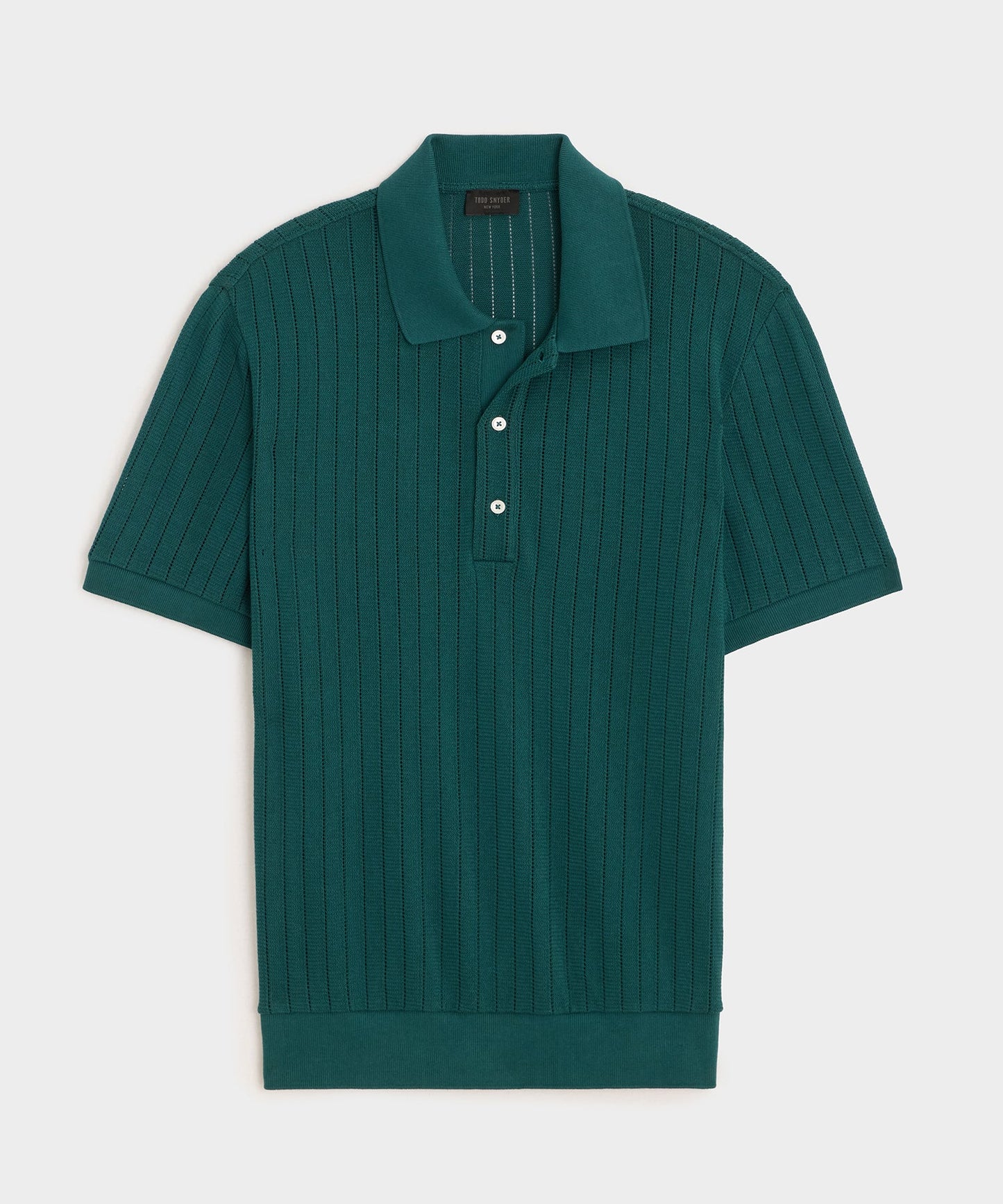 Todd Snyder Hemingway Polo in Teal Noir Teal Noir