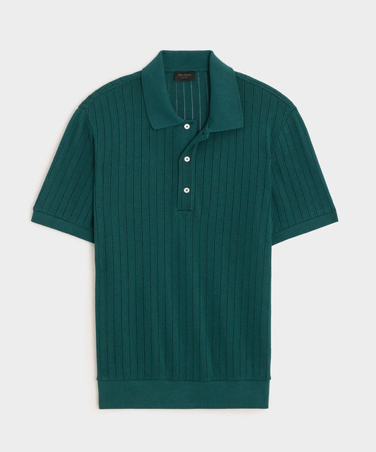 Todd Snyder Hemingway Polo in Teal Noir Teal Noir