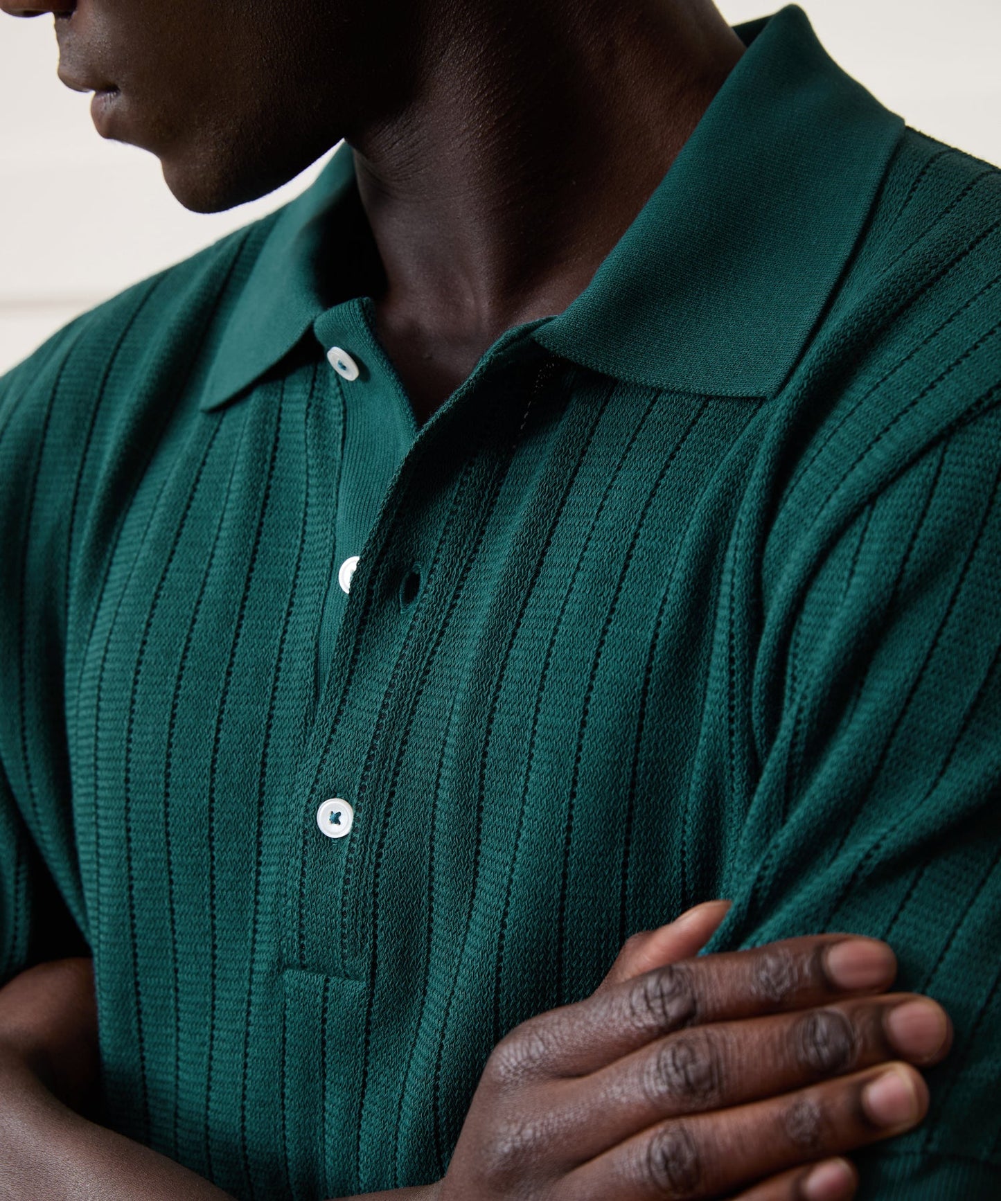 Todd Snyder Hemingway Polo in Teal Noir Teal Noir