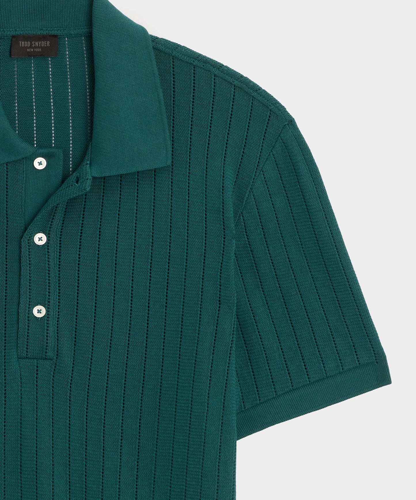 Todd Snyder Hemingway Polo in Teal Noir Teal Noir