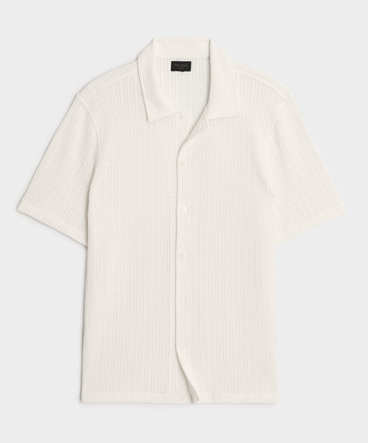 Todd Snyder Portuguese Knit Shirt in Ivory Pattern Ivory