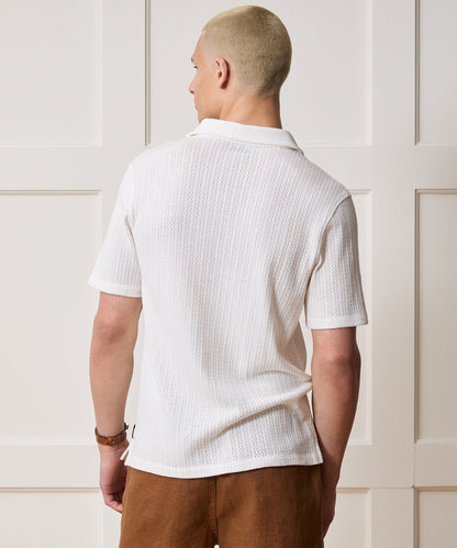 Todd Snyder Portuguese Knit Shirt in Ivory Pattern Ivory