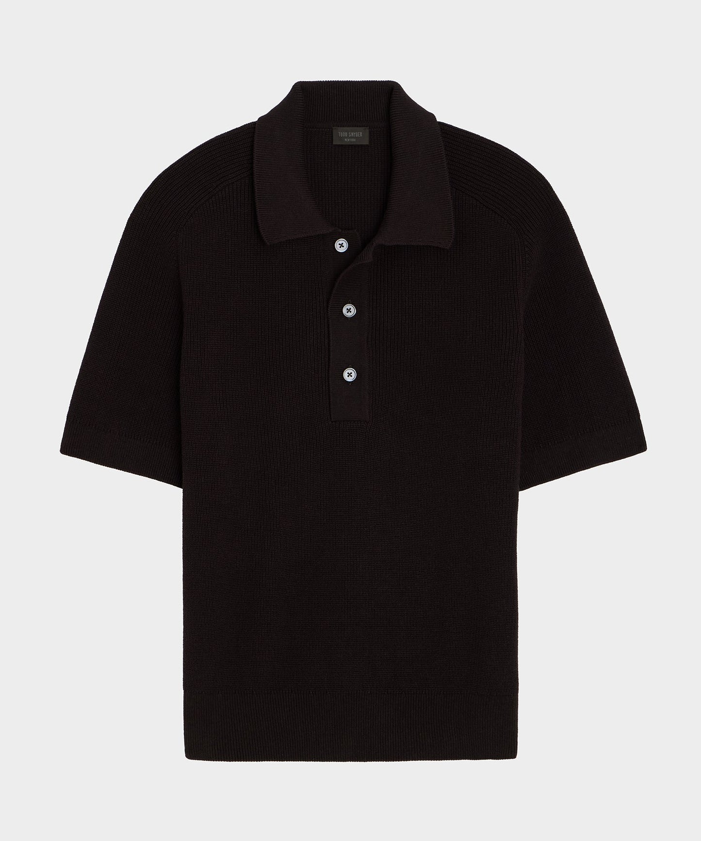 Todd Snyder Beechwood Sweater Polo in Caviar Caviar