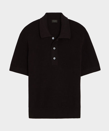 Todd Snyder Beechwood Sweater Polo in Caviar Caviar